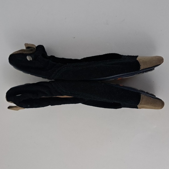 Acorn suede slip on ballet flats contrast toe cap elastic stretch heel sz8 - Picture 6 of 12